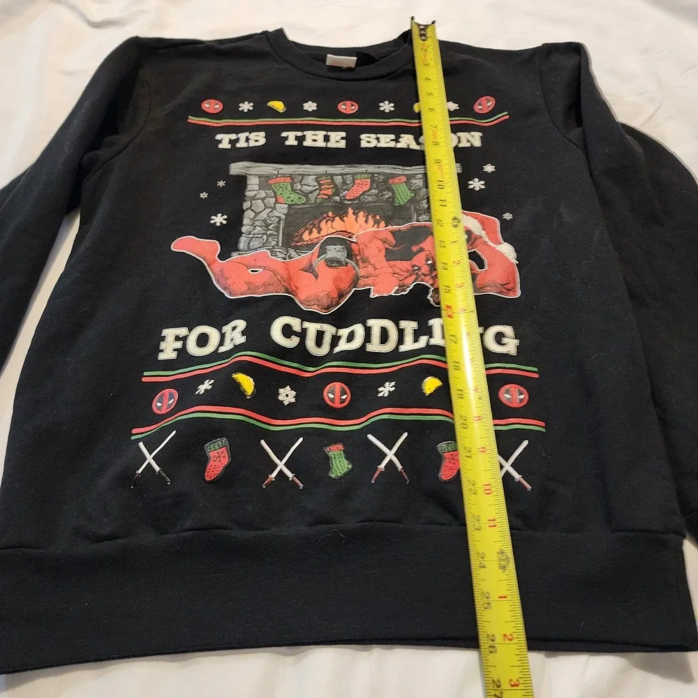 Ugly Christmas Sweater Deadpool Season For Cuddling Size S Black‎ - Picture 5 of 9